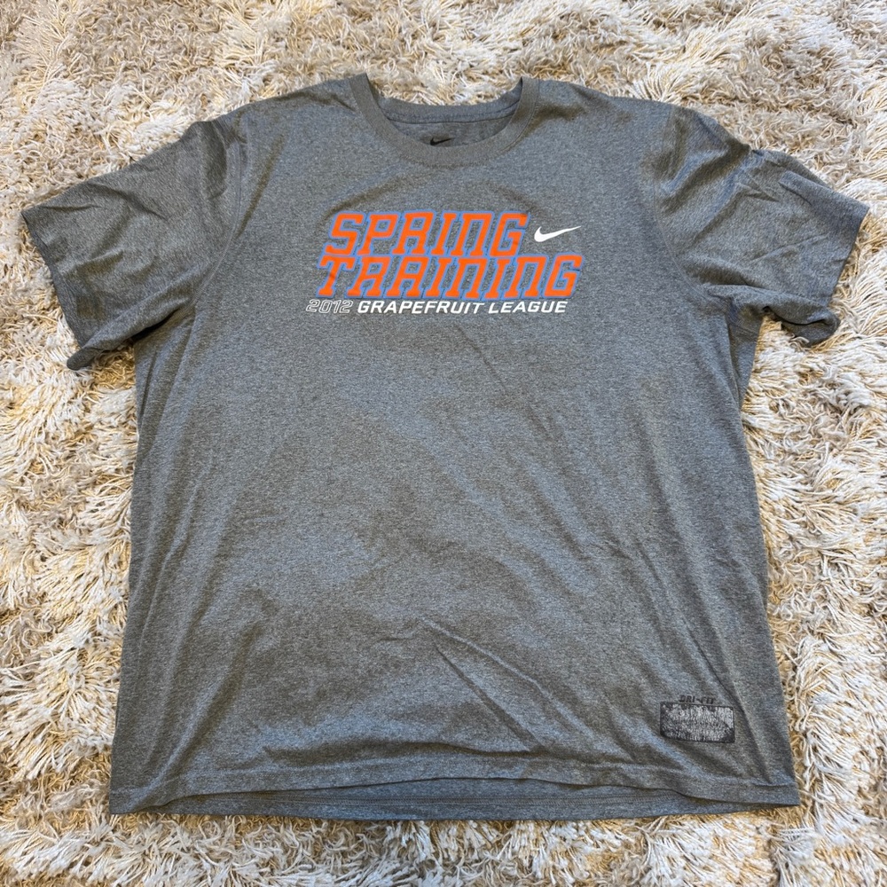 Nike Gray T-Shirt with Orange Graphic